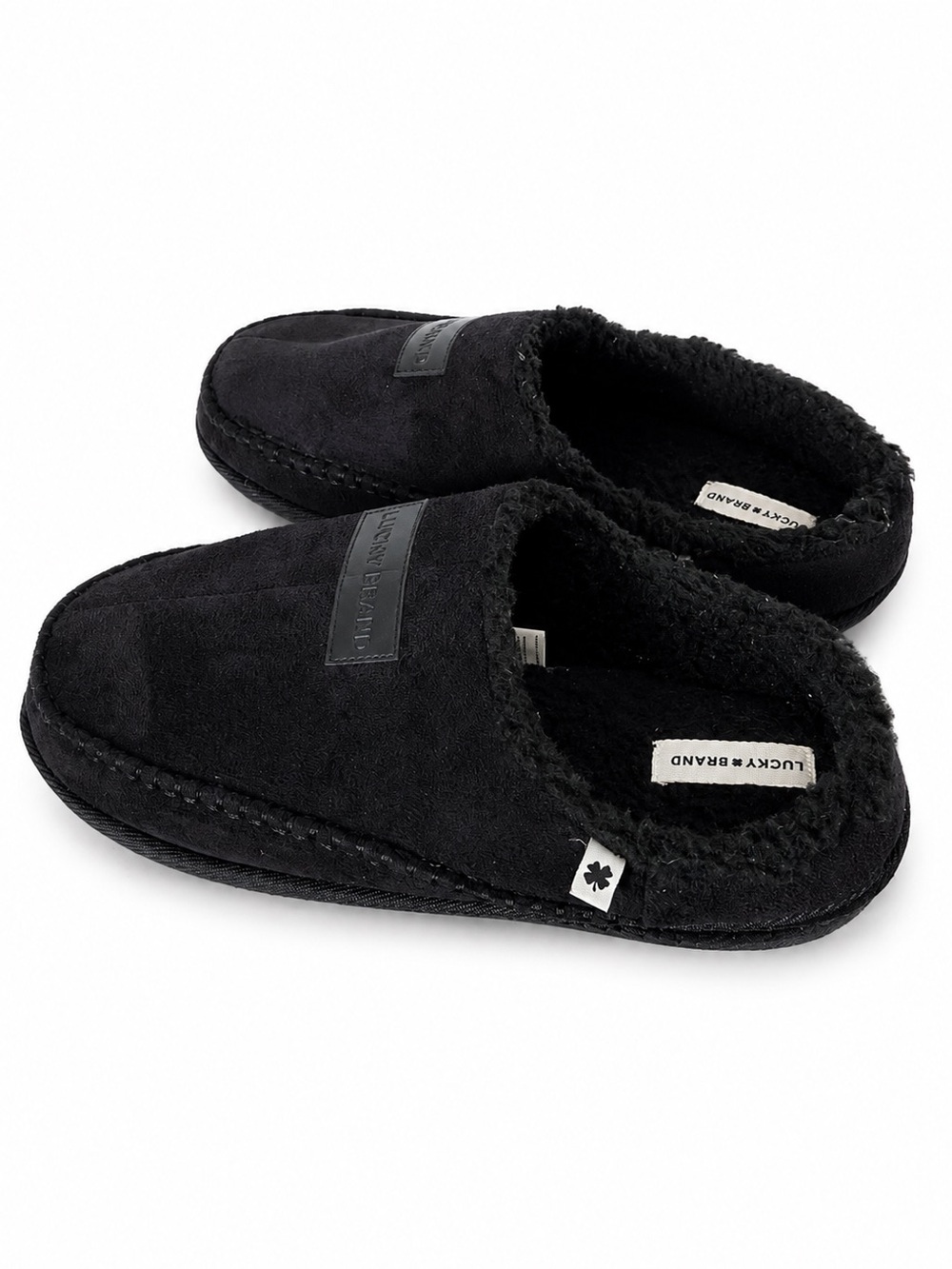 Lucky Brand Men's Black Fleece-Lined Clog Slippers Size XL 13-14